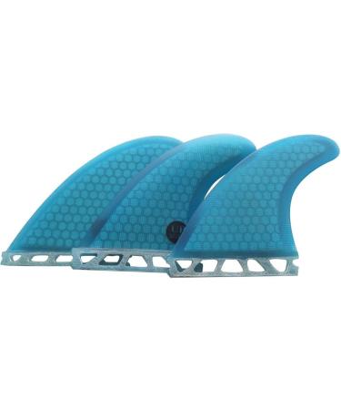 UPSURF Surfboard Tri Fin Set- Fiberglass+Honeycomb G5 Thruster (White/Blue/Orange) - Buy Online on GoSupps.com