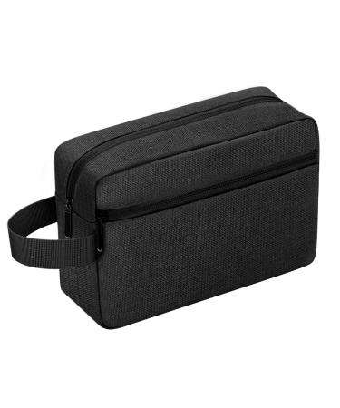 Toiletry Bag for Men Portable Travel Wash Bag Waterproof Shaving Bag Toiletries Accessories Cosmetic Bag Make Up Bag Gym Shower Bathroom Makeup Bag with Handle (Black) 1pc 1pc