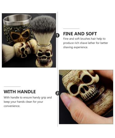 Frcolor Dachshaar Razor Brush - Skull Pattern Bartschneider Cleaning Brush | Premium Grooming Tool for Men - Buy Online on GoSupps.com
