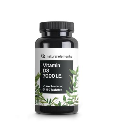 Vitamin D3 7000 I.E. - 180 tablets - the sun vitamin as a weekly depot - high -dose without unnecessary additives - produced in Germany