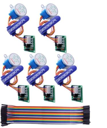 GeeekPi 5 Pack Geared Stepper Motor 28BYJ-48 5V Stepper Motor + Uln2003 Motor Driver Board + Dupont Wire Jumper Wires Ribbon Cables Compatible with Arduino - Buy Online on GoSupps.com