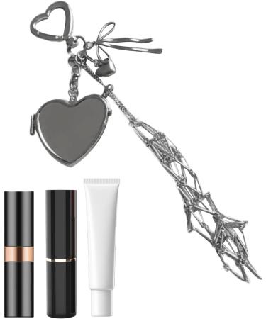  Kixolazr Lip Gloss Keychain | Lip Gloss Case with Mirror for Travel | Compact Lipstick Storage Supplies - For Outdoor Travel School and Home - Buy Online on GoSupps.com