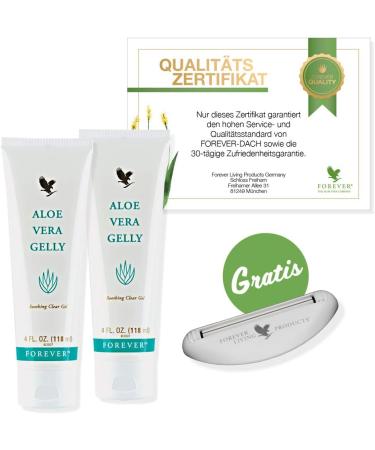 Aloe Vera Gelly Set with 2 Bottles, Squeezer, and Certificate - Buy Online on GoSupps.com