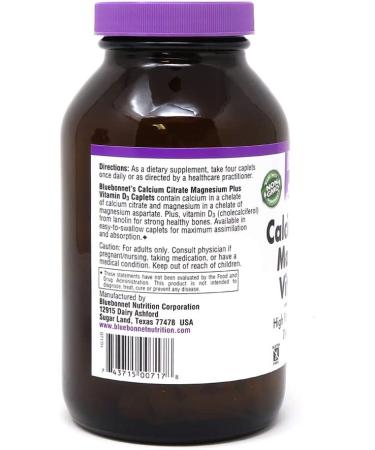 Bluebonnet Nutrition Calcium Citrate Magnesium D3 - 180 Caplets for Strong Bones - Buy Online on GoSupps.com