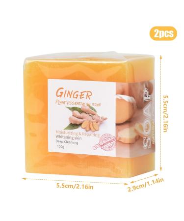 Buy 2 Pcs Handmade Natural Ginger Soap - Biologically Safe 100g Bars for Skin Hair Body & Face - Ideal for Bathing & Showering - Buy Online on GoSupps.com
