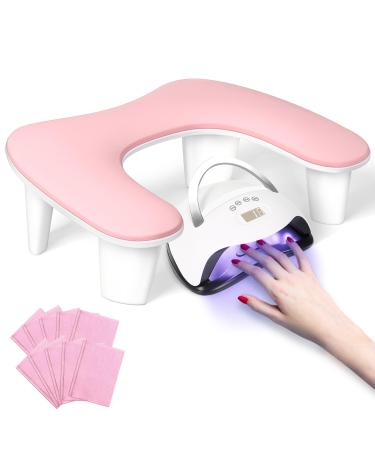 Arm Rest for Nails Tech U Shaped Manicure Nail Arm Rest Pillow Cushion Big Microfiber Leather Nail Arm Rest Stand with Detachable Brackets Nail Supplies for Nail Techs