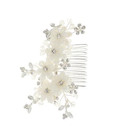 Angoily Side Comb Bridal Hair Comb Wedding Hair Pieces Combs Tiara Hair Comb for Accessories Hair Gems for Women Bride Hair Comb Bride Hair Jewelry The Flowers Hair Accessories