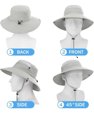 3 Pack Mens Boonie Sun Hat UV Protection for Fishing, Hiking, and Gardening - Dark Grey, Light Grey, Army Green - Buy Online on GoSupps.com