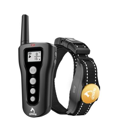 PATPET Dog Training Collar with Remote - Rechargeable Shock Collar for Medium Large Dogs 1000Ft Remote Range 3 Training Modes Black