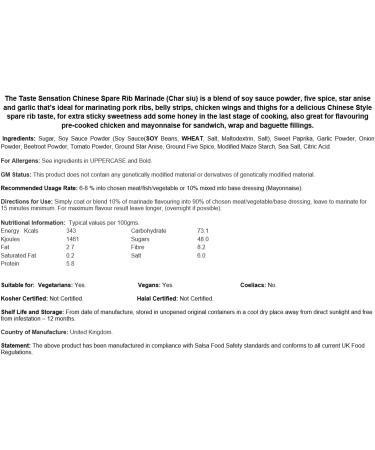 Chinese Spare Rib Marinade Flavouring - 2.5kg Catering Tub - Buy Online on GoSupps.com