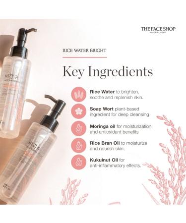 The Face Shop Rice Water Bright Cleansing Oil 5oz - Gentle Makeup Remover - Buy Online on GoSupps.com