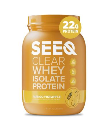 SEEQ Clear Whey Isolate Protein Powder  22g Protein  Zero Lactose  Zero Sugar for Teens  Men  and Women  Healthy Juicy Protein with 25 Servings (Mango Pineapple)