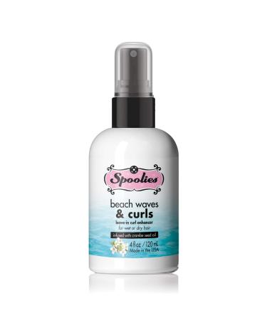 Spoolies Beach Waves & Curls  Leave-in Curl Enhancer - for wet or dry hair treatment  with essential oils. Safe for color-treated hair  Made in USA
