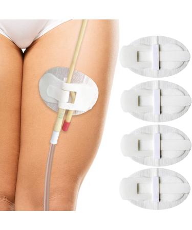 5PCS Foley Catheter Stabilization Device Urinary Leg Bag Holder Legband Sticker for Peg/G/J Feeding Tube, Breathable Foam Anchor Hook and Loop Adhesive, Individually Packaged
