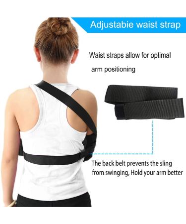 HKJD Arm Sling Shoulder with Back Belt - Lightweight Shoulder Immobilizer for Men & Women - Arm Support Brace Strap for Broken/fractured Elbow (Black, Large) - Buy Online on GoSupps.com
