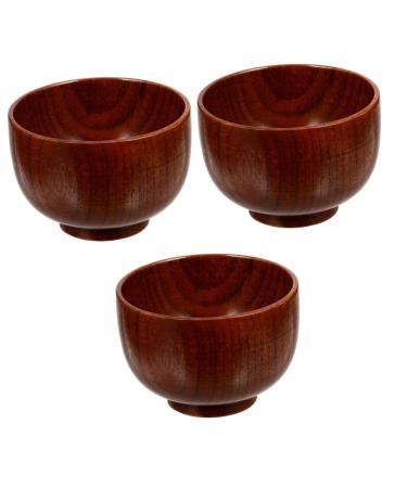 FOMIYES 3pcs Shaving Cleaning Bowl Salad Bowl Wooden Brush Child Wooden