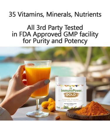 ImmunoPower Gold - Immune Support - Targeted to Help Increase Natural Killer Cell Activity with 35+ Vitamins Minerals - Powder Formula - Orange Flavor - Buy Online on GoSupps.com