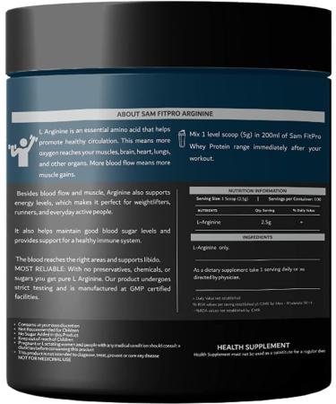  QURA QURA Pro Pure 100% L-Arginine - Unflavoured 250g | Nitric Oxide Muscle Gains - Buy Online on GoSupps.com