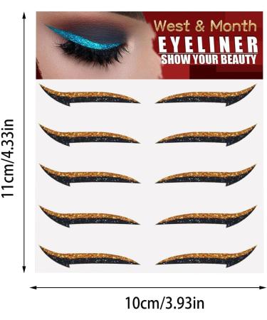 Stick On Glitter Eyeliner Strips | Instant Self-Adhesive Sparkle Eyeliner Stencil 5 Pairs - Eyeliner Sticker with Glitter Effect Makeup Eye Stickers for Women and Tedious - Buy Online on GoSupps.com