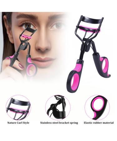Premium Stainless Steel Eyelash Curlers with Comb - Quick Eye Makeup Accessory & 5 Replacement Refills for Women & Girls - Buy Online on GoSupps.com