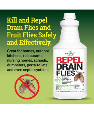 Covington Drain Fly Repellent | Eliminate Drain Flies in Kitchen & Bathroom Sinks | Effective Drain Fly Treatment - Buy Online on GoSupps.com