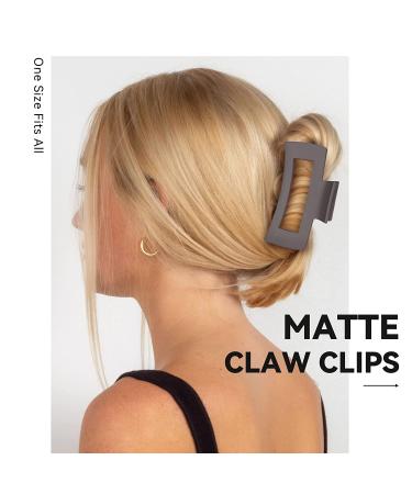 NLUS Large Hair Claw Clips 8 Pack - Strong Hold Matte Hair Clips for Women - 2 Styles Banana Square Jaw Clips - Ideal for Thick and Thin Hair - Light Grey, Brown, Khaki, Black - Buy Online on GoSupps.com