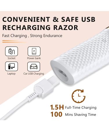 3-in-1 Bikini Trimmer & Shaver for Women - Cordless Electric Razor with LED Light for Pubic Hair Face Legs & Underarm - Wet/Dry Rechargeable Groomer - Buy Online on GoSupps.com