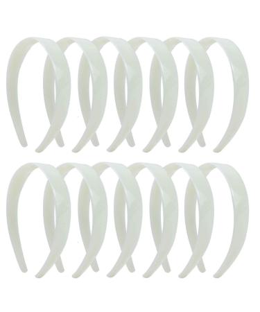 Timoo 20 Pcs Plastic Headbands  1 Wide No Teeth Hair BandsAccessories for DIY & Craft - Perfect for Girls  Women (White)
