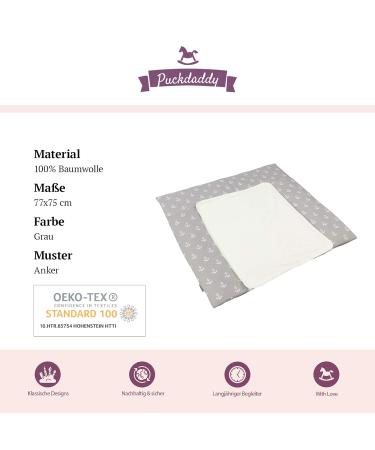 Puckdaddy Greta Anker Pattern Diaper Pad 77x75cm | 100% Cotton | Oeko-Tex Checked | Soft & Safe Baby Essential | Optimal Comfort & Style - Buy Online on GoSupps.com