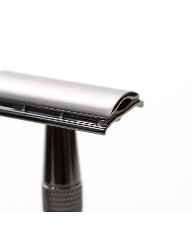 LEYMING Double Edge Safety Razor with 10 Blades | Classic Wet Shaving Manual Shavers for Men | Black Chrome Razor - Buy Online on GoSupps.com
