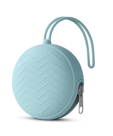 Aolso Dummy Holder Case Silicone Dummy Holder Case Baby Dummy Holder Case Pacifier Holder Case Portable Soother Pods for Baby Baby Pacifier Case for Travel Home (Blue)