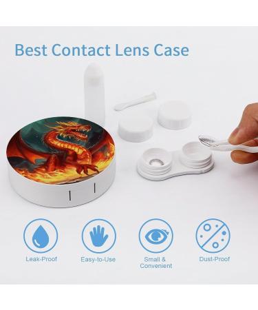 Dragon King Fire Print Contact Lens Case | Durable Travel Care Box for Contact Lenses - Buy Online on GoSupps.com