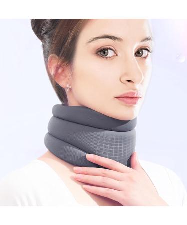 Porceosy Adjustable Neck Support Collar for Pain Relief - Soft Breathable Memory Sponge - Comfortable & Pressure Relief for Men and Women - Gray - Buy Online on GoSupps.com