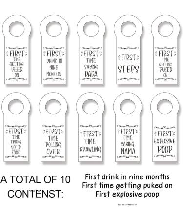 Baby's Firsts Milestone Shot Bottle Tags - Fun & Unique Party Favor Labels for New Moms - Baby Shower Games - 20 Pack - Buy Online on GoSupps.com
