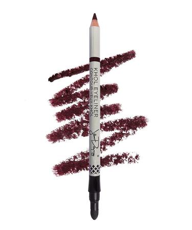 Jillian Dempsey Kh l Eyeliner: Natural  Waterproof Eyeliner Pencil with Built-in Smudger and Long-Lasting Color I Deep Burgundy Deep Burgandy