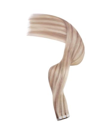 Ugeat Real Hair Tape Extensions - Ash Brown & Bleaching Blonde - 20 Pieces 45 cm 50g - #18/613 Highlights - Buy Online on GoSupps.com