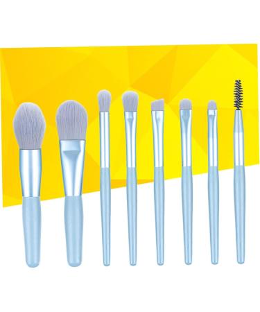 Baluue 8pcs Makeup Brush for Woman Mini Makeup Brushes Eyeshadow Makeup Brushes Facial Kit Wooden Blue 14x1x1cm Blue - Buy Online on GoSupps.com