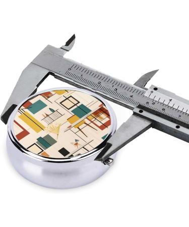 Mid Century Modern Round Pill Box - 3 Compartment Organizer & Portable Travel Case - Buy Online on GoSupps.com