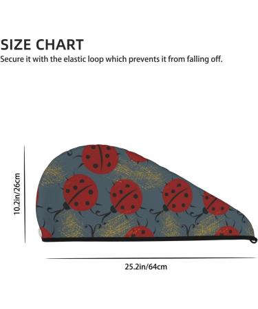 Hair Towel Wrap with Button - Quick Drying Ladybug Towel Turban for Effortless Hair Care - Buy Online on GoSupps.com