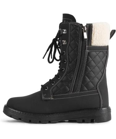 POLAR Women's Thermal Waterproof Snow Boots 7 Black Leather/Beige Shearling - Buy Online on GoSupps.com