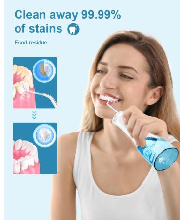 Operan Upgraded Cordless Water Flosser - 300ml, IPX7 Waterproof, USB Rechargeable - White - Buy Online on GoSupps.com