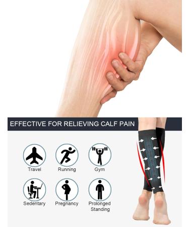 Medical Compression Stockings 20-30 mmHg for Men & Women | 2 Pairs Calf Support for Varicose Veins & Edema | Flight & Sport | 3XL Black & Beige - Buy Online on GoSupps.com