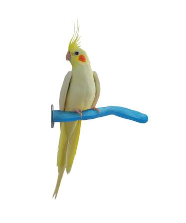 Sweet Feet and Beak Safety Pumice Perch for Birds Features Pumice to Trim Nails and Beak and Promote Healthy Feet - Safe and Non-Toxic, for Bird Cages X-Small 6" Blue
