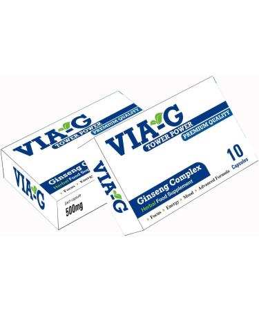VIA-G Extra Strength Performance Enhancing Pills for Men - 10 Ginseng Capsules - Buy Online on GoSupps.com