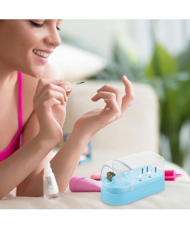 Beavorty Box grinding head nail drill organizers and storage drills nail drill bit holder manicure nail drill bits display rack cleaning brush bracket container nail plastic Grinding head Blue - Buy Online on GoSupps.com