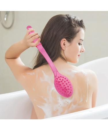 YEEPSYS Bath Brush with Long Handle for Exfoliating Back, Body, and Feet - Red Plastic Scrubber (1PC) - Buy Online on GoSupps.com