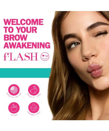 fLASH Eyebrow Serum for Growing Bolder Fuller Thicker-looking Brows in 4-6 Weeks - USA Made Conditions Hair Follicles Safe for Sensitive Skin Cruelty-free Vegan 3 Month Supply - 3mL (0.1 Fl Oz) - Buy Online on GoSupps.com