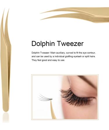 Professional Precision Lash Extension Tweezers - Curved Pearl Golden - Ideal for Beauty Salons - International Shipping Available - Buy Online on GoSupps.com