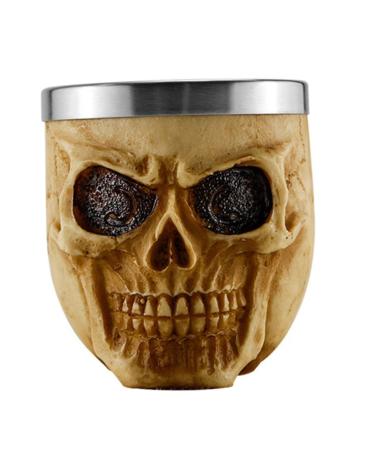 Stainless Steel Shaving Bowl Foaming Soap Bowl Facial Hair Beard Brush Mug Skull for Halloween Costumes
