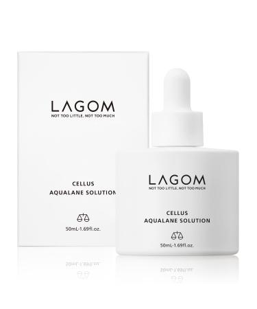 LAGOM Cellus Aqualane Solution Vegetable Squalane Essence Serum Natural Morning Face Texture Firmer Aquatide Tocopherol Enhancing Formula Sensitive Oily Dry Wrinkle Aging Skin 50ml 1.69oz
